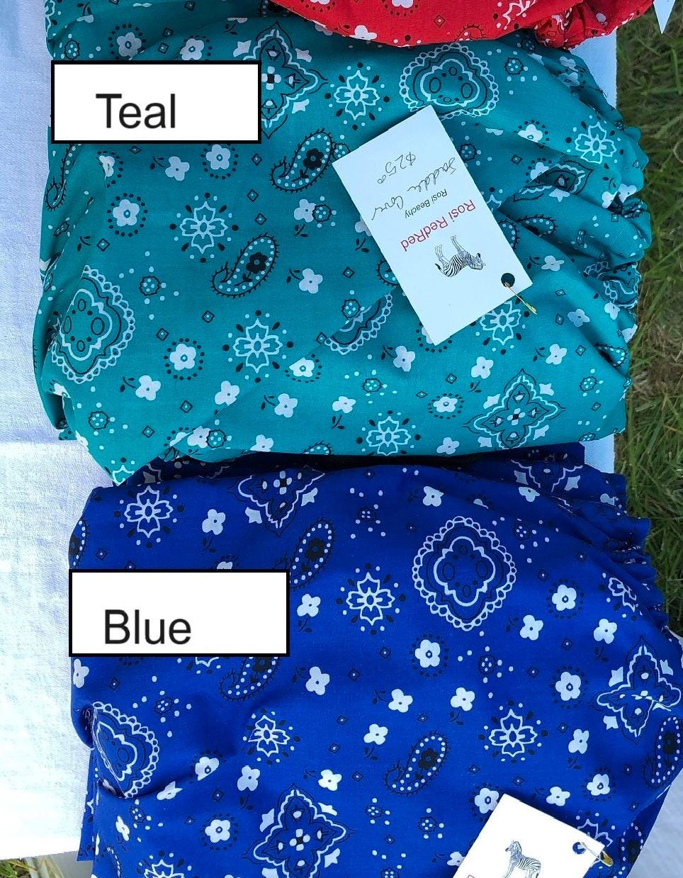 Bandana Print English Saddle Cover with Matching Helmet Bag