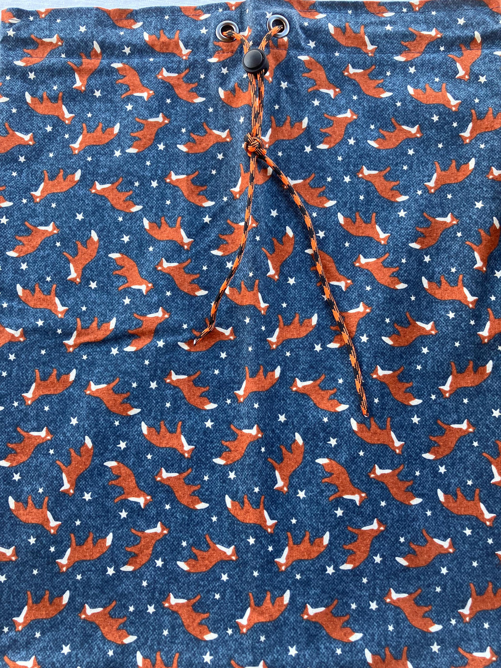 Equestrian Helmet Bags//Foxes!//Fox Hunting//Navy Rust Color//Horses//Drawstring Bag//waterproof lining