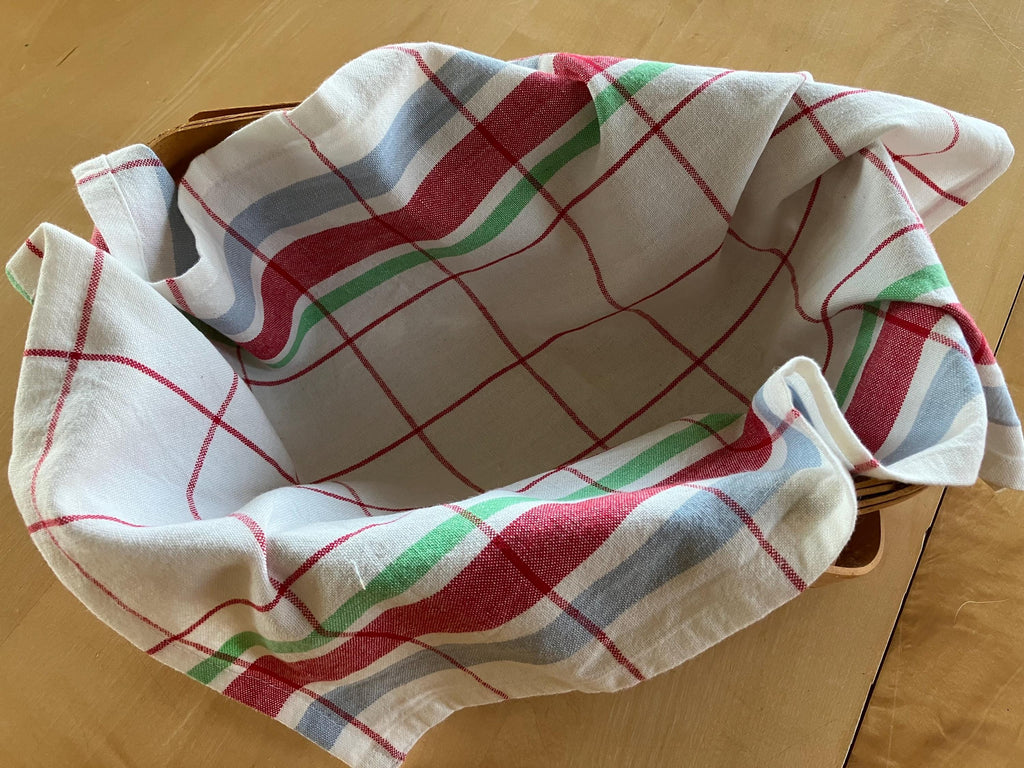 Kitchen Towels - Red Blue Cream Picnic Plaid//Tea Towels//Soft Absorbent 100% Cotton//Moda