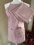 Railroad Stripe Ticking Apron + matching Hot Pads