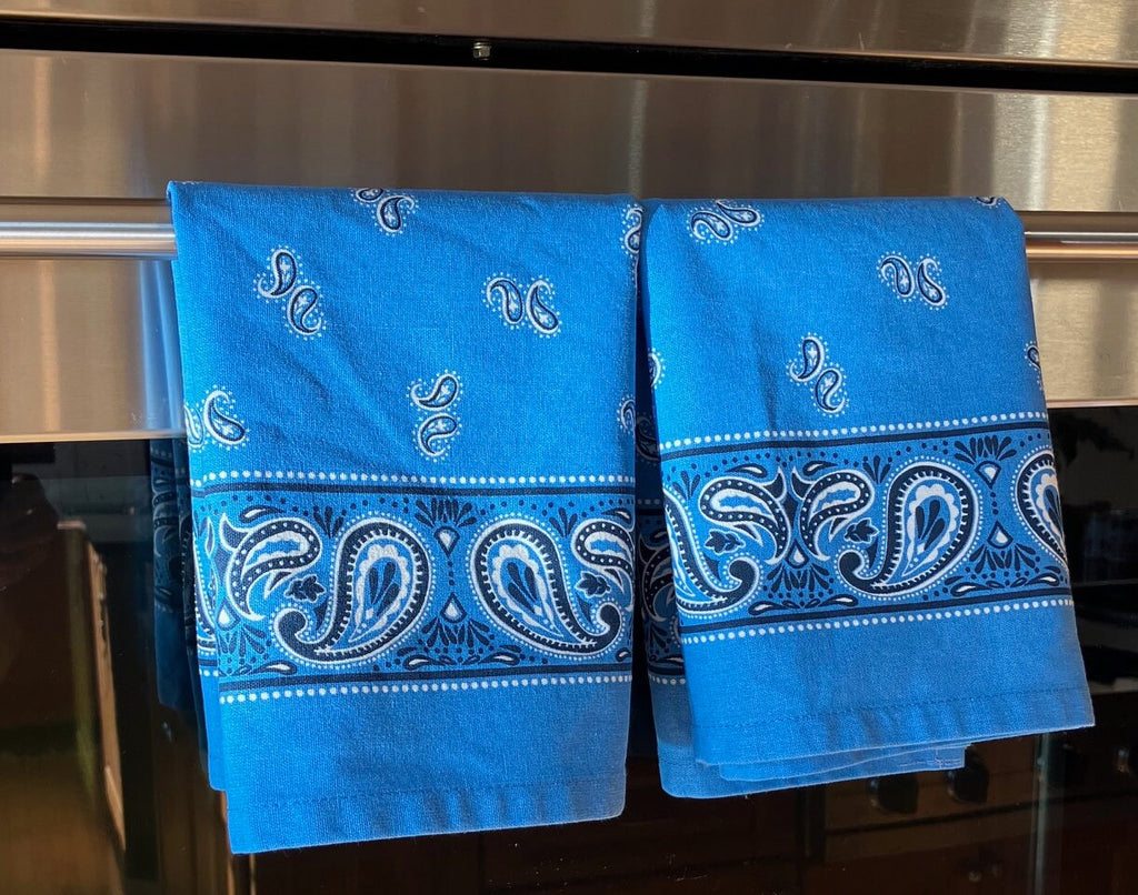Blue Bandana Kitchen Towels//Western//Moda//100% Cotton Towels