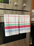 Kitchen Towels - Red Blue Cream Picnic Plaid//Tea Towels//Soft Absorbent 100% Cotton//Moda