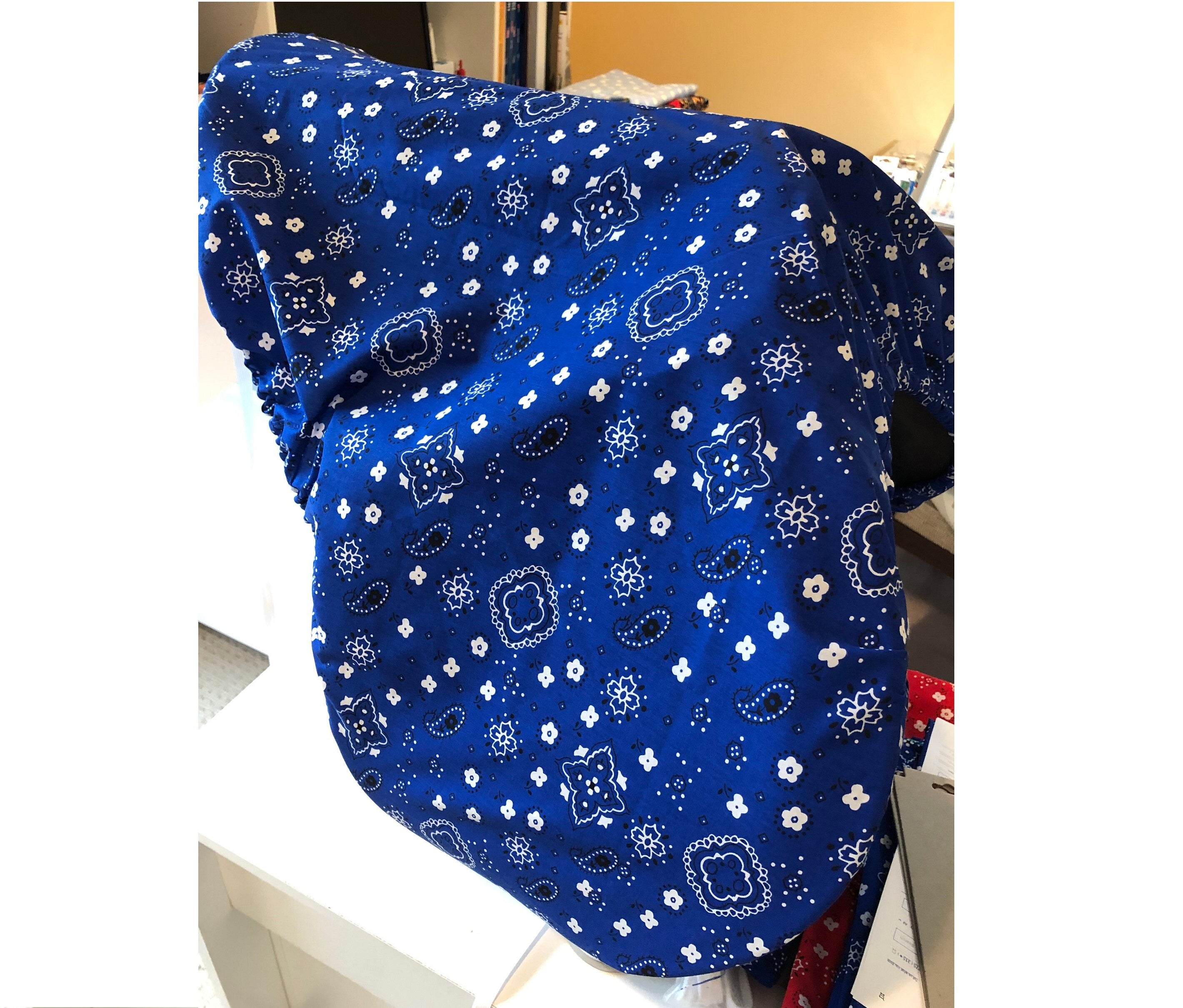Bandana Print English Saddle Cover with Matching Helmet Bag