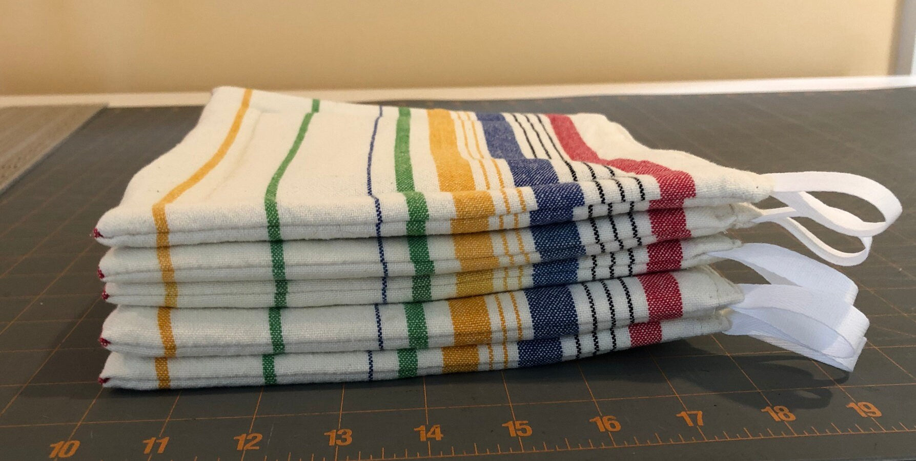 Cherry Stripe Hot Pads Insulated 100% Cotton Moda Fabric//Kitchen//Housewarming