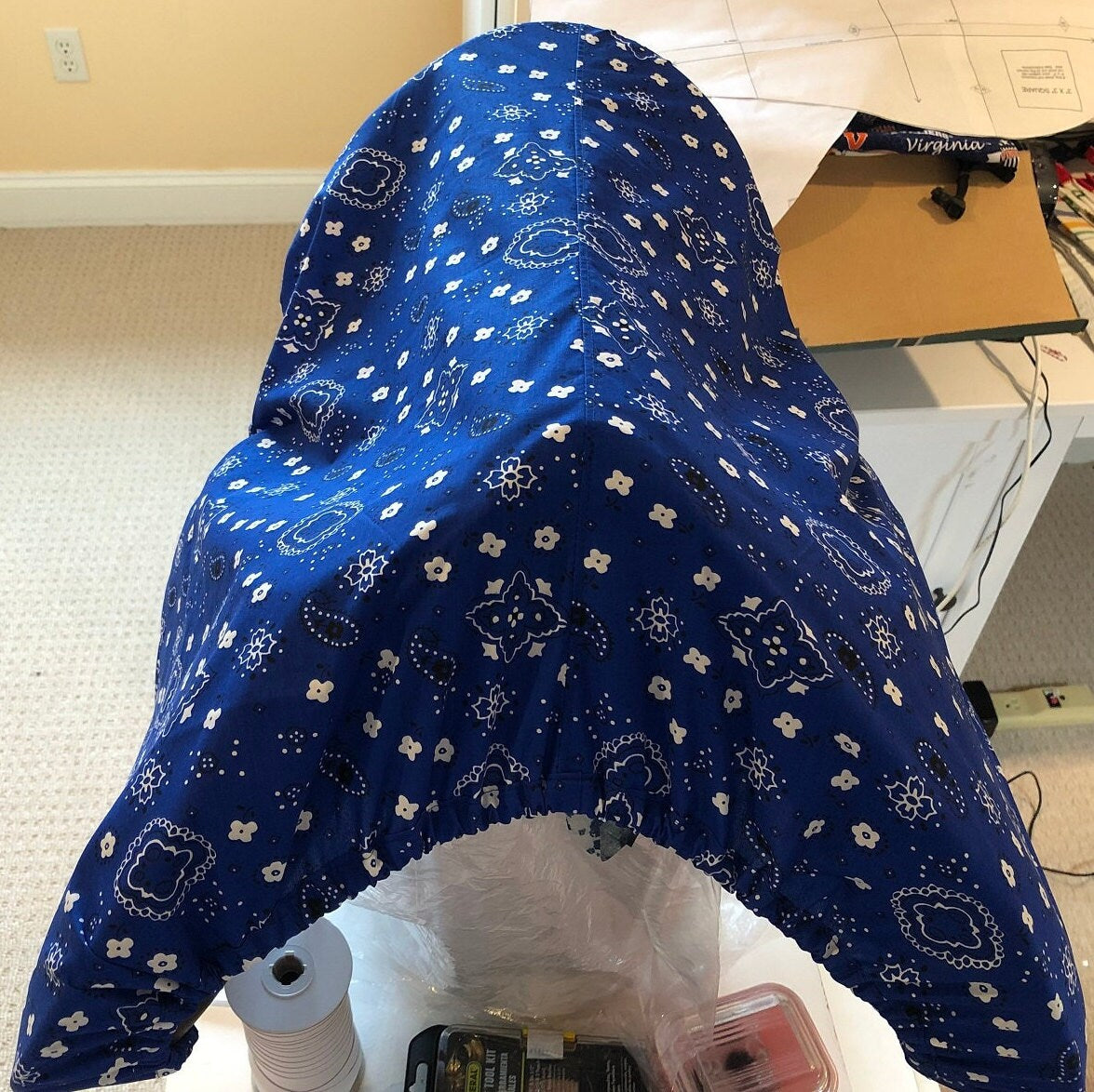 Bandana Print English Saddle Cover with Matching Helmet Bag