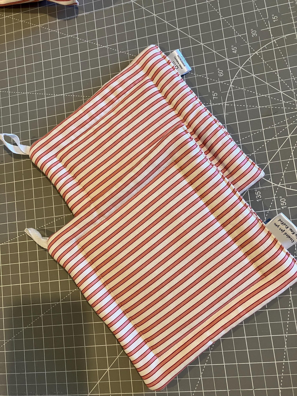 Railroad Stripe Ticking Apron + matching Hot Pads