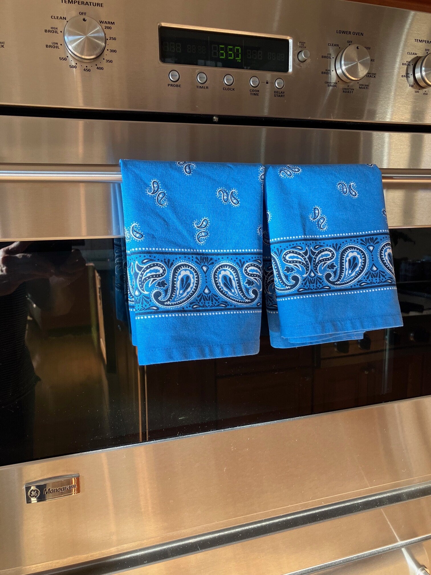 Blue Bandana Kitchen Towels//Western//Moda//100% Cotton Towels