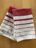 Red and Cream Striped Towels//Moda 100% Cotton Kitchen Towels//tea towel//dish towel//kitchen gift//housewarming/