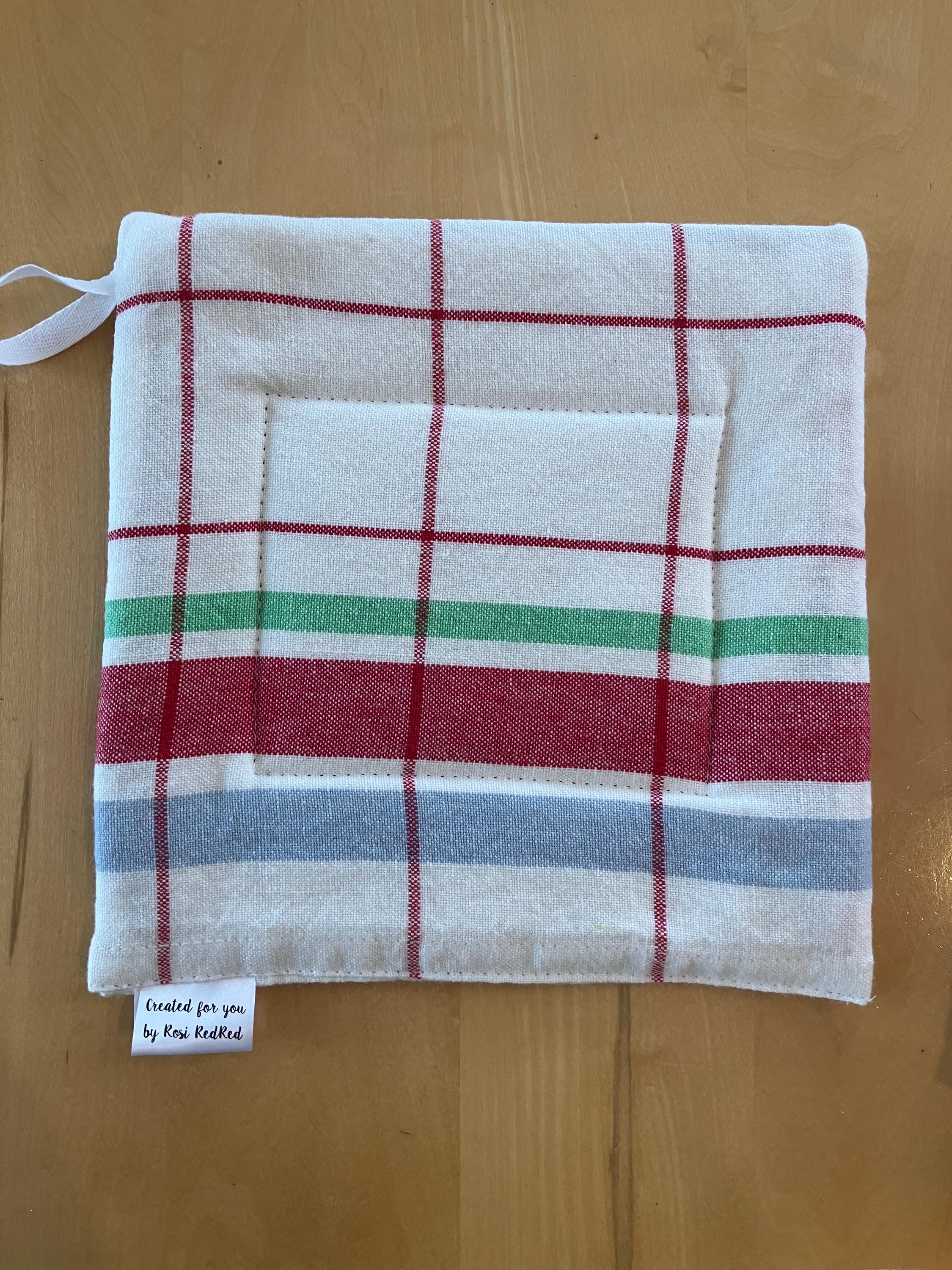 Kitchen Towels - Red Blue Cream Picnic Plaid//Tea Towels//Soft Absorbent 100% Cotton//Moda