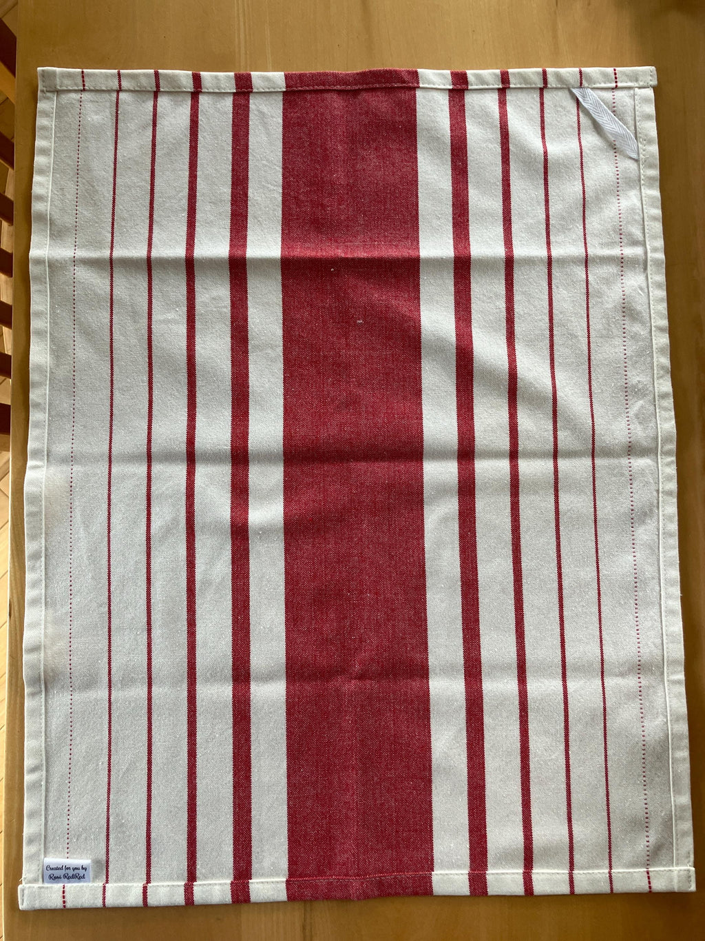 Red and Cream Striped Towels//Moda 100% Cotton Kitchen Towels//tea towel//dish towel//kitchen gift//housewarming/