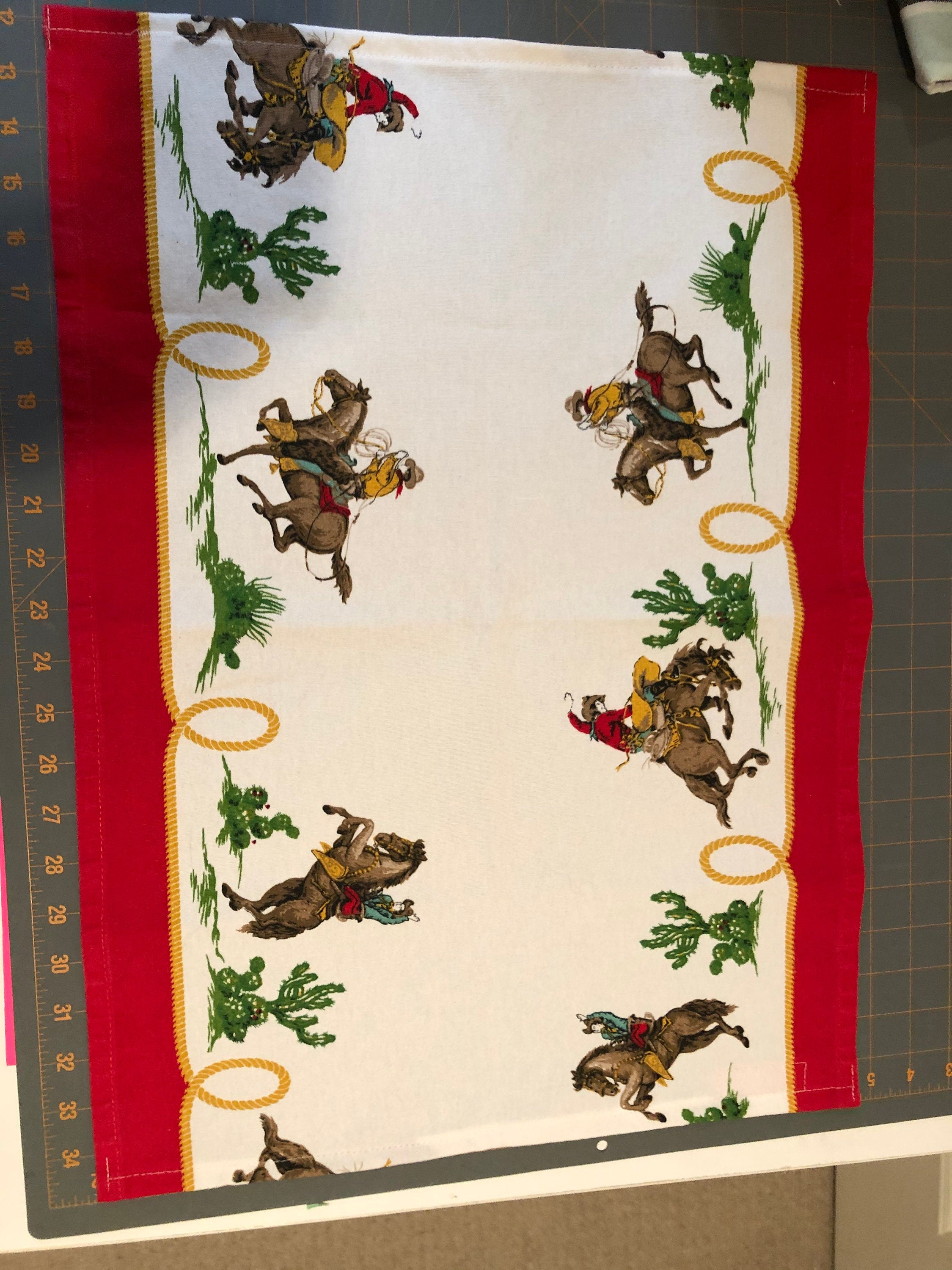 Cowboys & Broncos Kitchen Towels//Western theme//Horses//Moda 100% Cotton Towels