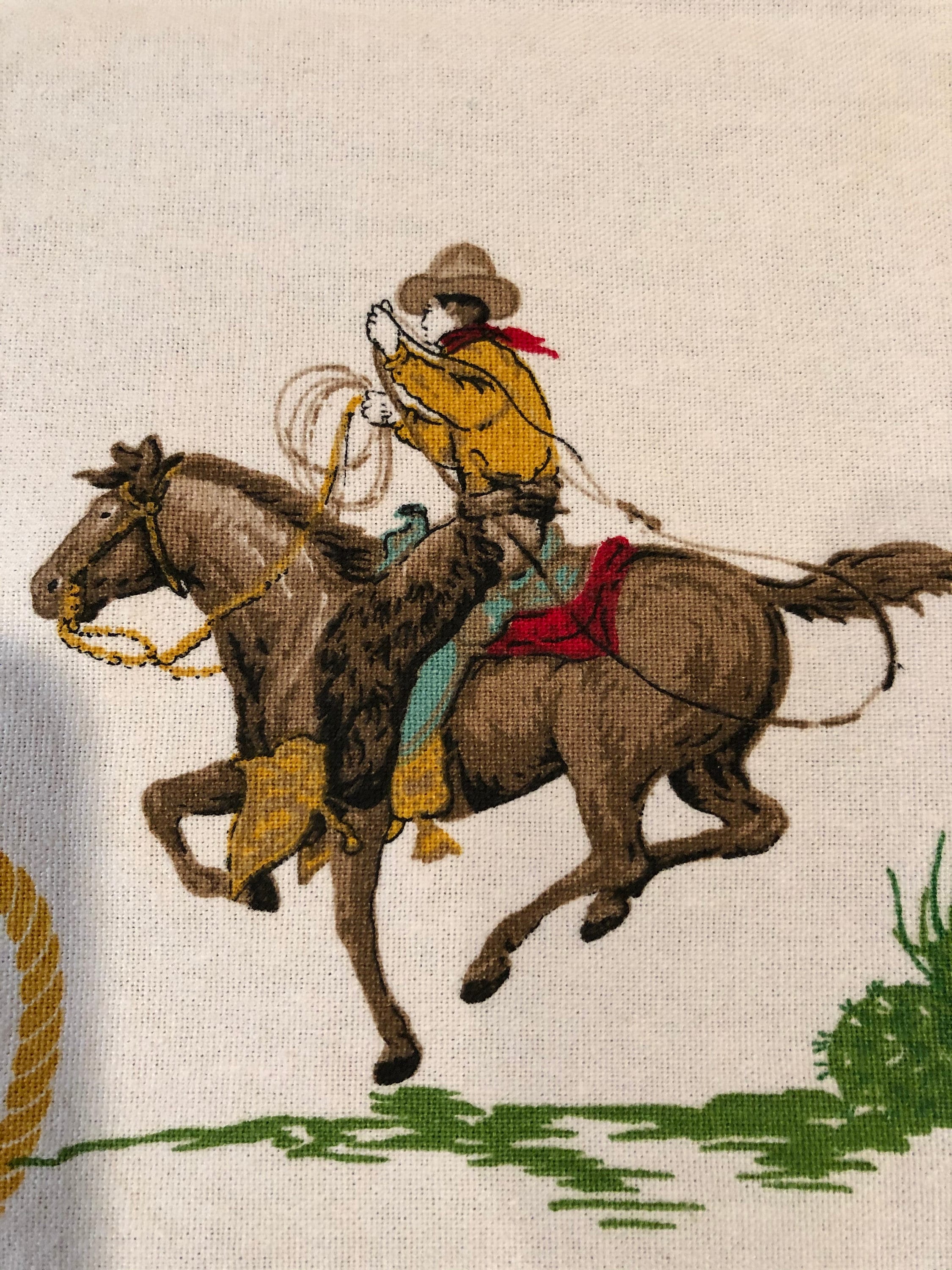 Cowboys & Broncos Kitchen Towels//Western theme//Horses//Moda 100% Cotton Towels