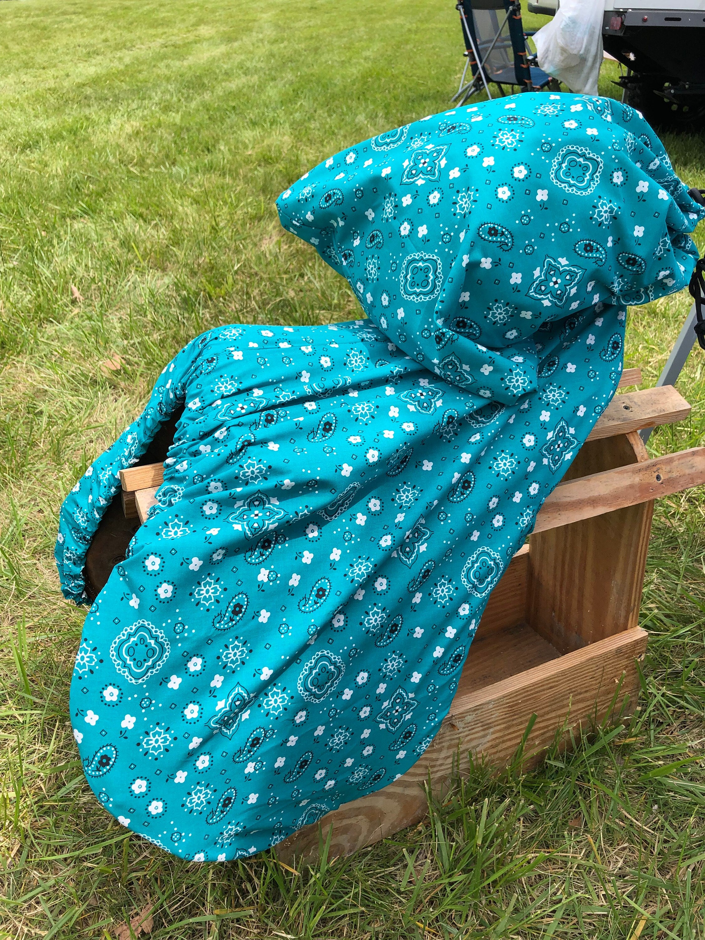 Bandana Print English Saddle Cover with Matching Helmet Bag