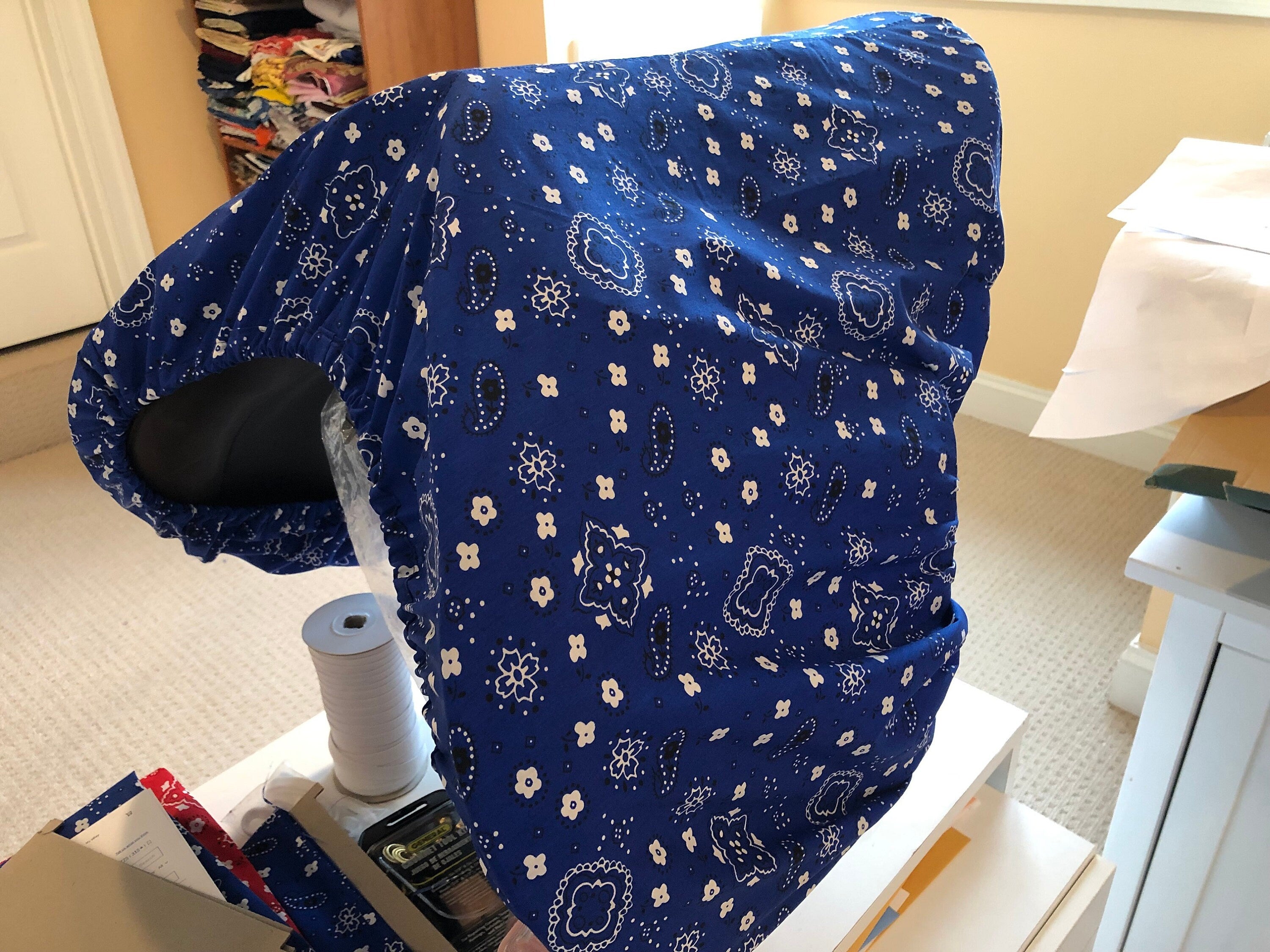 Bandana Print English Saddle Cover with Matching Helmet Bag