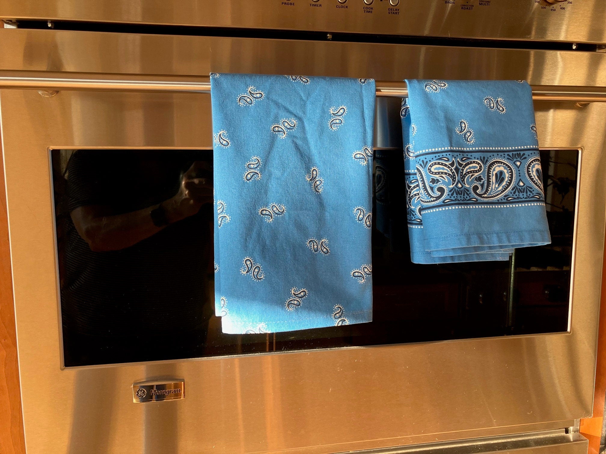 Blue Bandana Kitchen Towels//Western//Moda//100% Cotton Towels