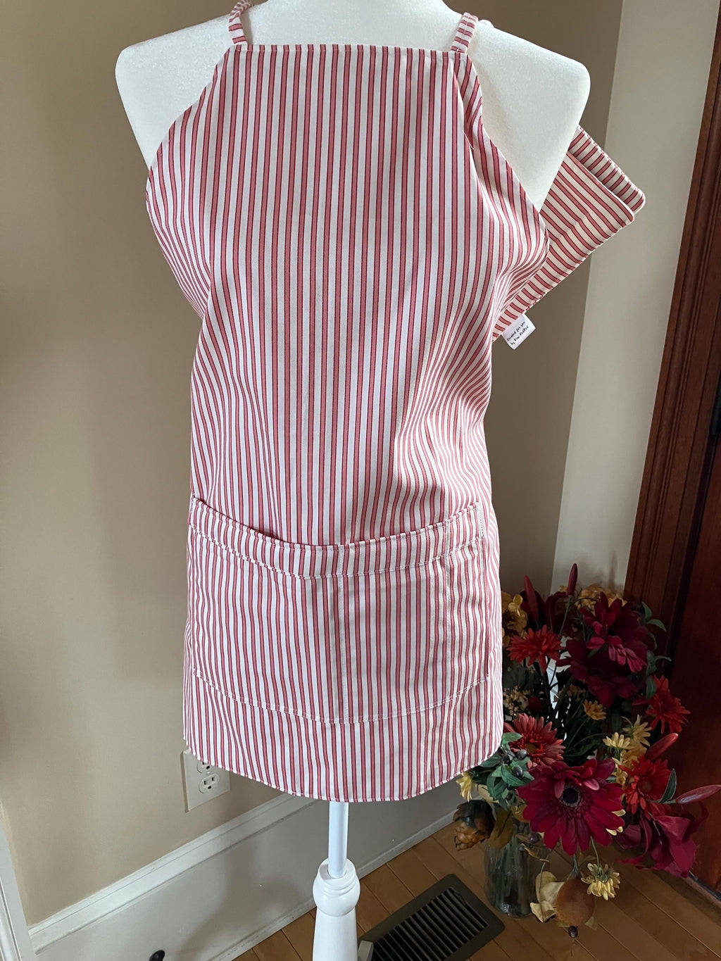 Railroad Stripe Ticking Apron + matching Hot Pads